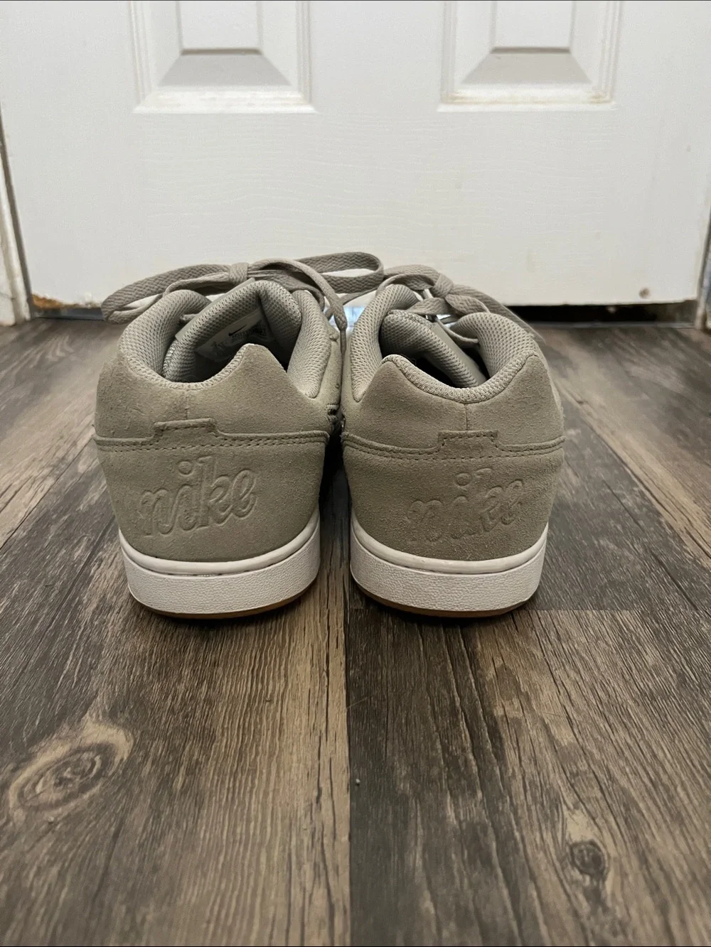 Nike Women’s Light Sage Suede Low-Top Sneakers - Gray/White